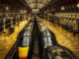 Обои лондон, поезда, зал, англия, paddington station, вокзал паддингтон, london, trains, hall, england разрешение 2048x1348 Загрузить