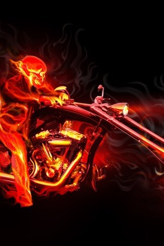 Обои пламя, мотоцикл, череп, flame, motorcycle, skull разрешение 1920x1200 Загрузить