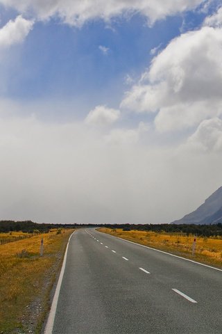 Обои дорога, горы, даль, road, mountains, dal разрешение 3840x1200 Загрузить