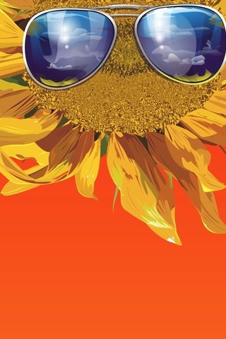 Обои вектор, очки, подсолнух, оранжевый, vector, glasses, sunflower, orange разрешение 1920x1440 Загрузить