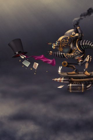 Обои робот, стимпанк, цилиндр, robot, steampunk, cylinder разрешение 1920x1200 Загрузить