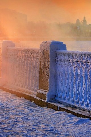 Обои снег, зима, мороз, перила, питер, snow, winter, frost, railings, peter разрешение 1920x1200 Загрузить