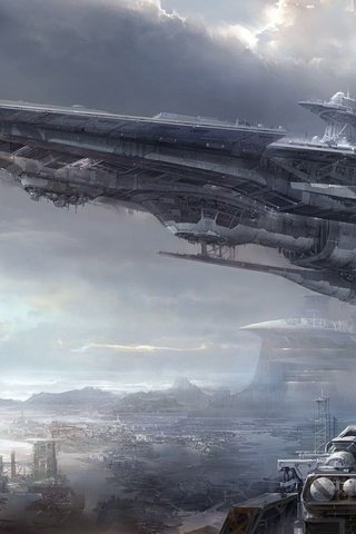 Обои корабли, планета, город, цивилизация, ships, planet, the city, civilization разрешение 1920x1080 Загрузить