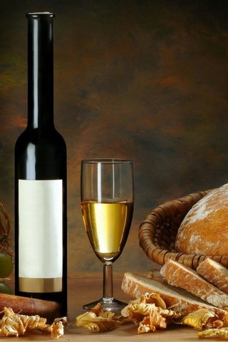 Обои листья, виноград, бокал, хлеб, вино, белое, бутылка, leaves, grapes, glass, bread, wine, white, bottle разрешение 1920x1200 Загрузить