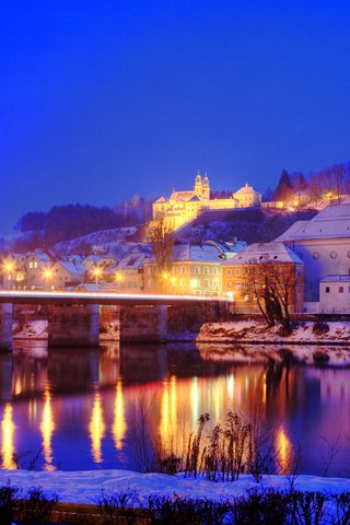 Обои ночь, огни, река, мост, германия, night, lights, river, bridge, germany разрешение 1920x1280 Загрузить