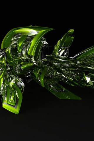 Обои зелень, форма, черный фон, конструкция, завитушка, 3d glass, serialism 2 0, 3d графика, greens, form, black background, design, twirl, 3d graphics разрешение 1920x1080 Загрузить