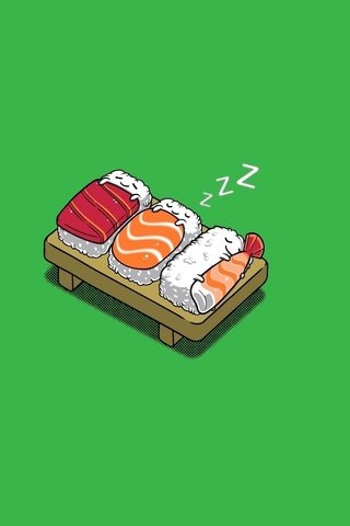 Обои рисунок, сон, одеяло, рыба, рис, суши, figure, sleep, blanket, fish, sushi разрешение 1920x1080 Загрузить