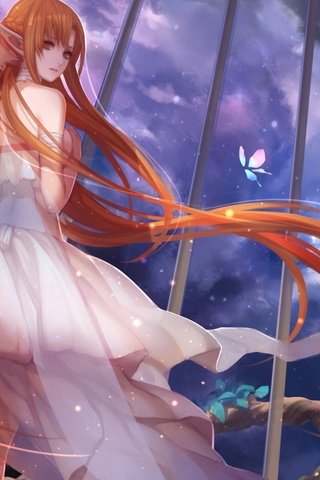 Обои арт, ночь, девушка, платье, уши, sword art online, yuuki asuna, asukaziye, art, night, girl, dress, ears, yuuki разрешение 1920x1200 Загрузить