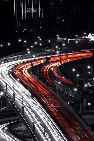 Обои шанхай, трафик, мостики, мегаполисов, длинная выдержка, cityscapes, light trails, traffic lights, night shot, selective coloring, ноч, night, shanghai, traffic, bridges, cities, long exposure разрешение 2560x1600 Загрузить