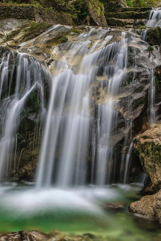 Обои камни, водопад, каскад, stones, waterfall, cascade разрешение 2048x1509 Загрузить