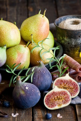 Обои фрукты, черника, натюрморт, груши, инжир, anna verdina, fruit, blueberries, still life, pear, figs разрешение 2000x1286 Загрузить