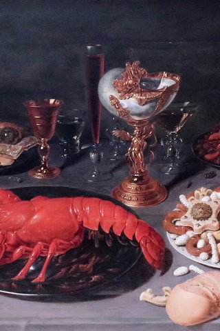 Обои картина, osias beert, натюрморт ас homard, натюрморт с омаром, 1624, брюссель, picture, still life au homard, still life with lobster, brussels разрешение 3530x2332 Загрузить