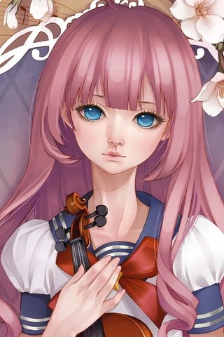 Обои арт, девушка, фон, скрипка, взгляд, dong xiao, art, girl, background, violin, look разрешение 2480x1999 Загрузить