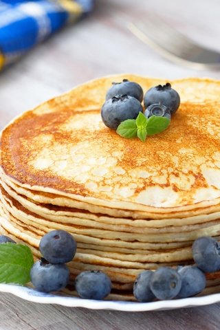 Обои ягода, черника, блинчики, блины, голубика, baking, панкейк, berry, blueberries, pancakes, pancake разрешение 2880x1920 Загрузить