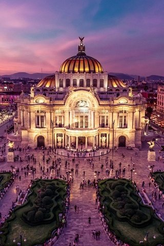 Обои огни, площадь, мексика, дворец изящных искусств, мехико, lights, area, mexico, palace of fine arts, mexico city разрешение 1920x1200 Загрузить