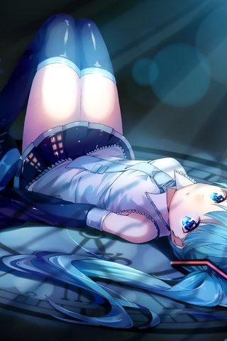 Обои девушка, взгляд, форма, часы, ножки, мику хацунэ, girl, look, form, watch, legs, hatsune miku разрешение 2300x1800 Загрузить