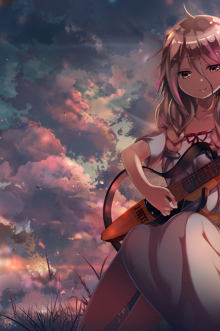 Обои девушка, гитара, аниме, girl, guitar, anime разрешение 2194x1234 Загрузить