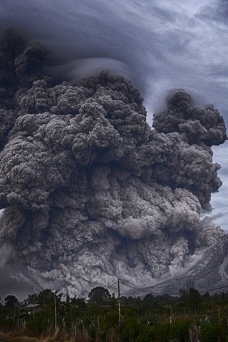 Обои горы, природа, дым, извержение, вулкан, пепел, стихия, mountains, nature, smoke, the eruption, the volcano, ash, element разрешение 1920x1442 Загрузить