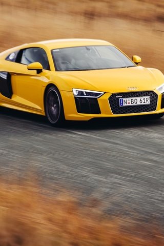 Обои скорость, авто, жёлтая, ауди, v10, скорости, speed, auto, yellow, audi разрешение 2880x1800 Загрузить