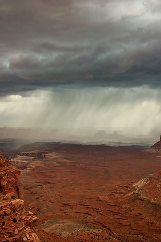 Обои облака, скалы, природа, пейзаж, пустыня, каньон, дождь, clouds, rocks, nature, landscape, desert, canyon, rain разрешение 2500x1667 Загрузить