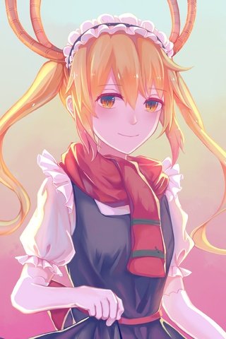 Обои девушка, аниме, рога, шарф, блонд, kobayashi-san chi no maid dragon, tooru, girl, anime, horns, scarf, blonde разрешение 3000x2500 Загрузить