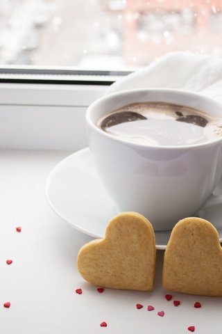 Обои кофе, чашка, сердечки, печенье, coffee, cup, hearts, cookies разрешение 2880x1800 Загрузить