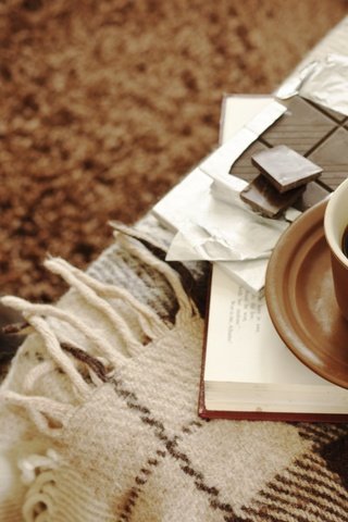 Обои кофе, чашка, плед, шоколад, coffee, cup, plaid, chocolate разрешение 2880x1800 Загрузить