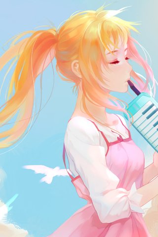 Обои девушка, волосы, лицо, закрытые глаза, kaori miyazono, girl, hair, face, closed eyes разрешение 2913x1821 Загрузить