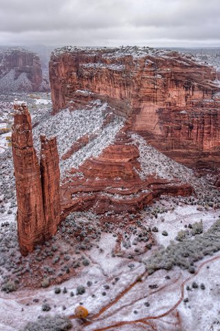 Обои скалы, природа, зима, пейзаж, каньон, аризона, каньон-де-шей, michael wilson, rocks, nature, winter, landscape, canyon, az, canyon de shay разрешение 3840x2400 Загрузить