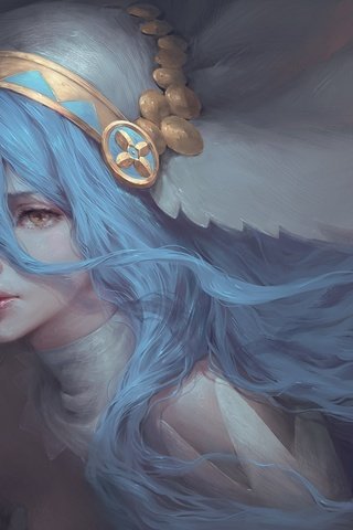 Обои арт, девушка, фэнтези, фея, голубые волосы, chubymi, art, girl, fantasy, fairy, blue hair разрешение 2560x1600 Загрузить