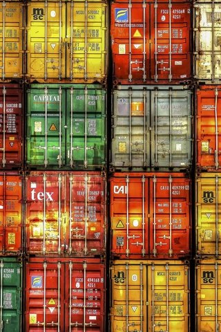 Обои фон, цвет, контейнеры, груз, контейнер, background, color, containers, cargo, container разрешение 1920x1280 Загрузить