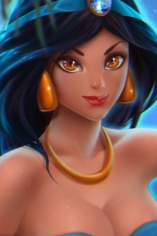 Обои девушка, мультфильм, принцесса, аладдин, жасмин, girl, cartoon, princess, aladdin, jasmine разрешение 1920x1200 Загрузить