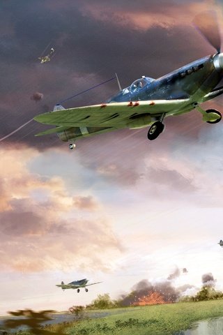 Обои взлёт, spitfire, королевские ввс, битва за британию, ввс великобритании, supermarine, британский истребитель времён второй мировой войны, the rise, royal air force, battle of britain, raf, british fighter of world war ii разрешение 1920x1080 Загрузить