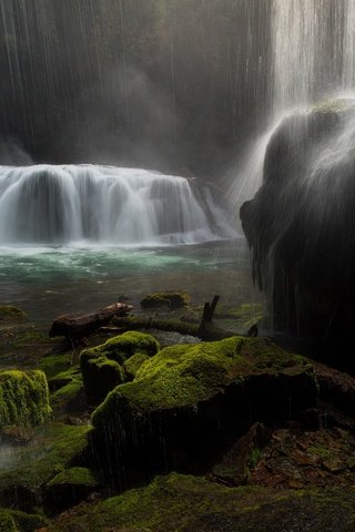 Обои вода, скалы, камни, водопад, брызги, поток, камень, водопады, water, rocks, stones, waterfall, squirt, stream, stone, waterfalls разрешение 2048x1365 Загрузить