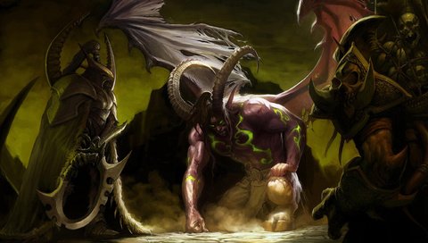 Обои дьявол, мир варкрафта, illidan, черт, ух, the devil, world of warcraft, hell, wow разрешение 2560x1600 Загрузить