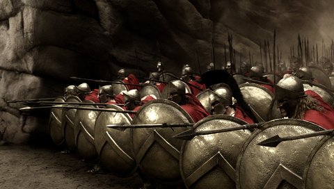 Обои щиты, 300, спартанцы, копья, shields, the spartans, spears разрешение 3100x1618 Загрузить