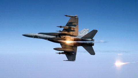 Обои самолет, ракета, fa-18c, knighthawks, шершень, the plane, rocket, hornet разрешение 2400x1600 Загрузить