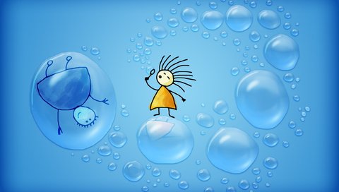 Обои пузыри, минимализм, человечки, bubbles, minimalism, men разрешение 2560x1600 Загрузить