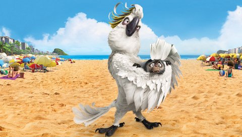 Обои пляж, мультфильм, попугай, рио, обезьянка, beach, cartoon, parrot, rio, monkey разрешение 1920x1200 Загрузить