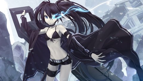 Обои аниме, black rock shooter, kartinka, syuzhet, yepizod, рисоунок, anime, risunok разрешение 1920x1080 Загрузить