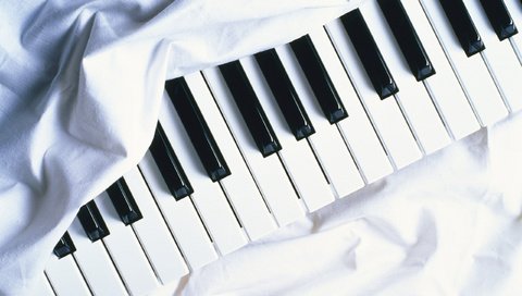 Обои музыка, белый фон, клавиши, music, white background, keys разрешение 2560x1600 Загрузить