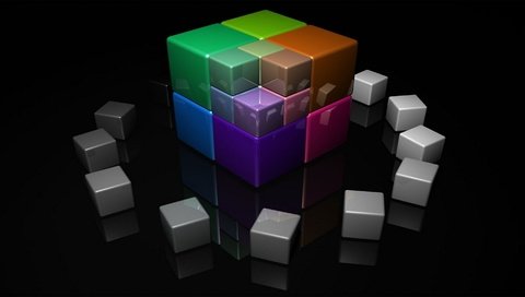 Обои разноцветные кубики, colorful cubes разрешение 1920x1080 Загрузить