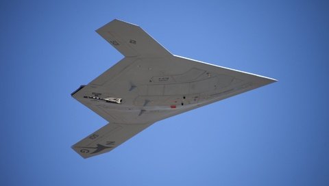 Обои небо, полет, сша, первый, вмс, боевой дрон, х 47в, the sky, flight, usa, first, navy, combat drone, x 47b разрешение 1920x1200 Загрузить