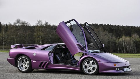 Обои ламборгини, диабло, se30,     дерево, лиловая, lamborghini, diablo, tree, purple разрешение 1920x1200 Загрузить