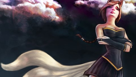 Обои арт, девушка, игра, ahri, лига легенд, art, girl, the game, league of legends разрешение 2000x1440 Загрузить