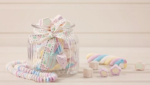 Обои конфеты, банка, зефир, candies, драже, сладенько, маршмэллоу, candy, bank, marshmallows, pills, sweet, marshmallow разрешение 1920x1280 Загрузить