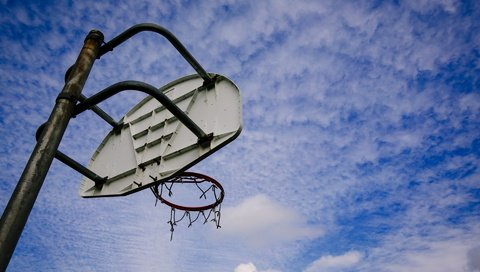 Обои небо, кольцо, спорт, щит, баскетбол, the sky, ring, sport, shield, basketball разрешение 1920x1200 Загрузить