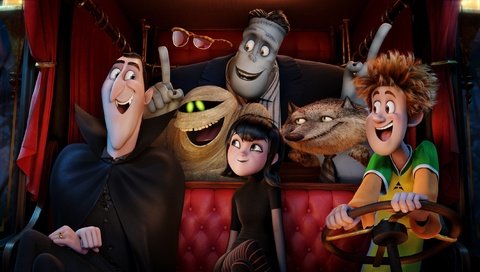 Обои дракула, франкенштейн, hotel transylvania 2, монстры на каникулах, mavis, jonathan, wayne, dracula, frankenstein, monsters on vacation разрешение 2800x1515 Загрузить