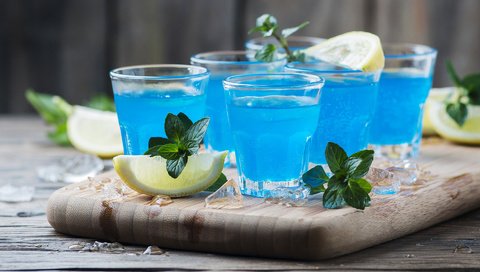 Обои мята, напиток, лимон, лайм, коктейль, стаканы, mint, drink, lemon, lime, cocktail, glasses разрешение 1920x1200 Загрузить