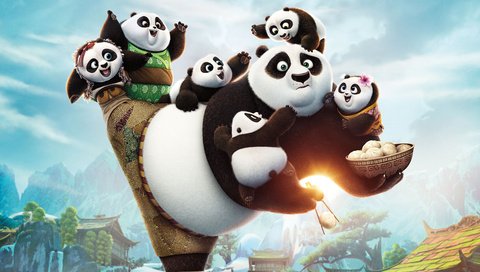 Обои малыши, панды, kung fu panda 3, кунг-фу панда 3, kids, panda разрешение 4800x3800 Загрузить